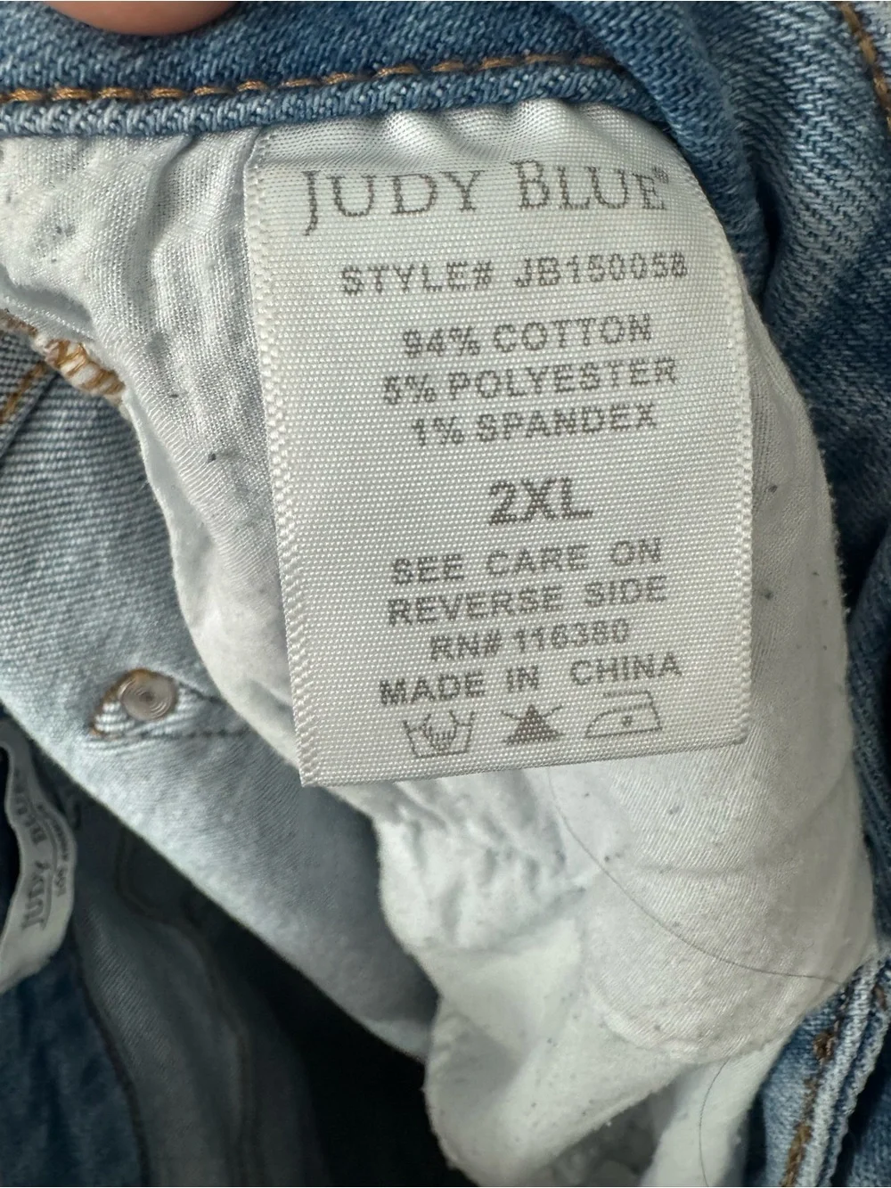 Judy Blue Light Blue Distressed Denim Shorts - Picture 3 of 4